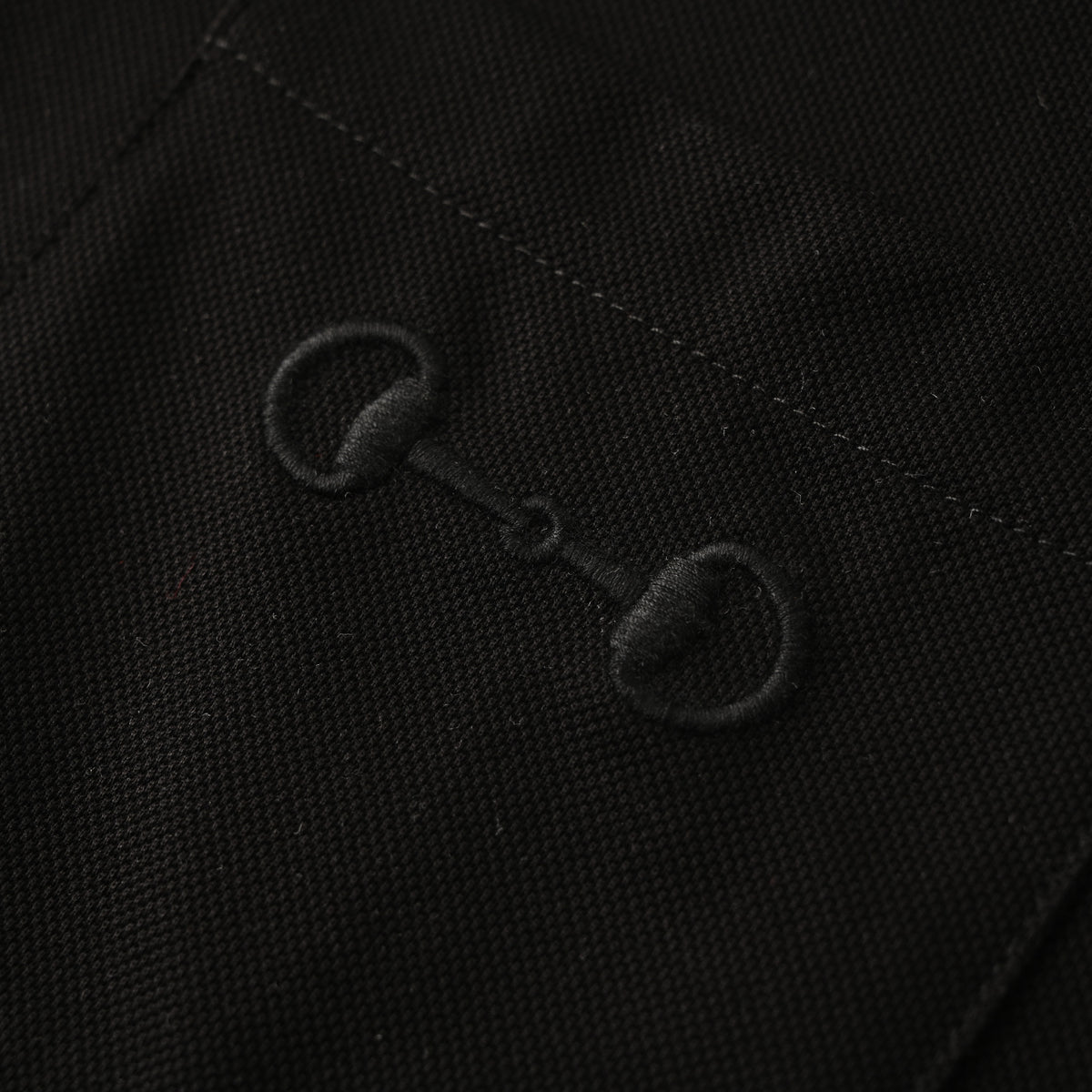 Gucci Black Cotton Piqué Horsebit Embroidered Pocket Polo Shirt
