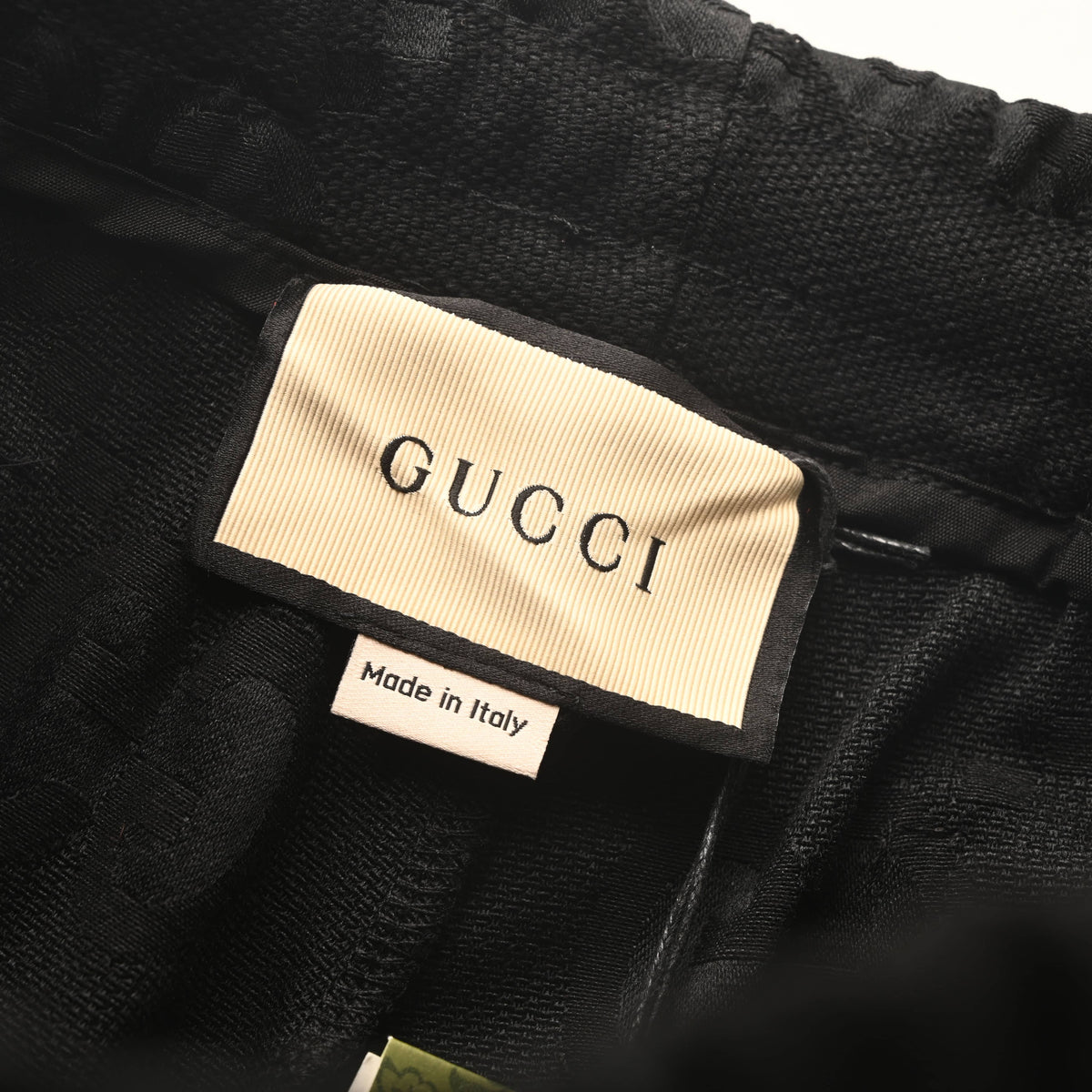 Gucci Black Jumbo GG Jacquard Drawstring Shorts