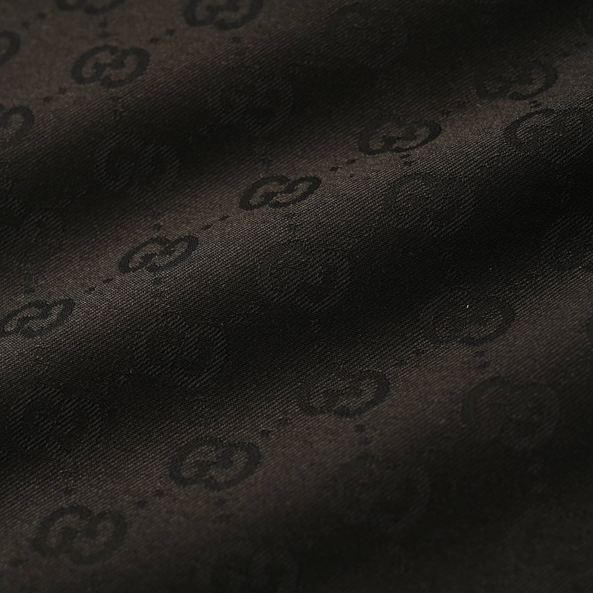Gucci Black Tonal GG Jacquard Zip-Front Collared Jacket