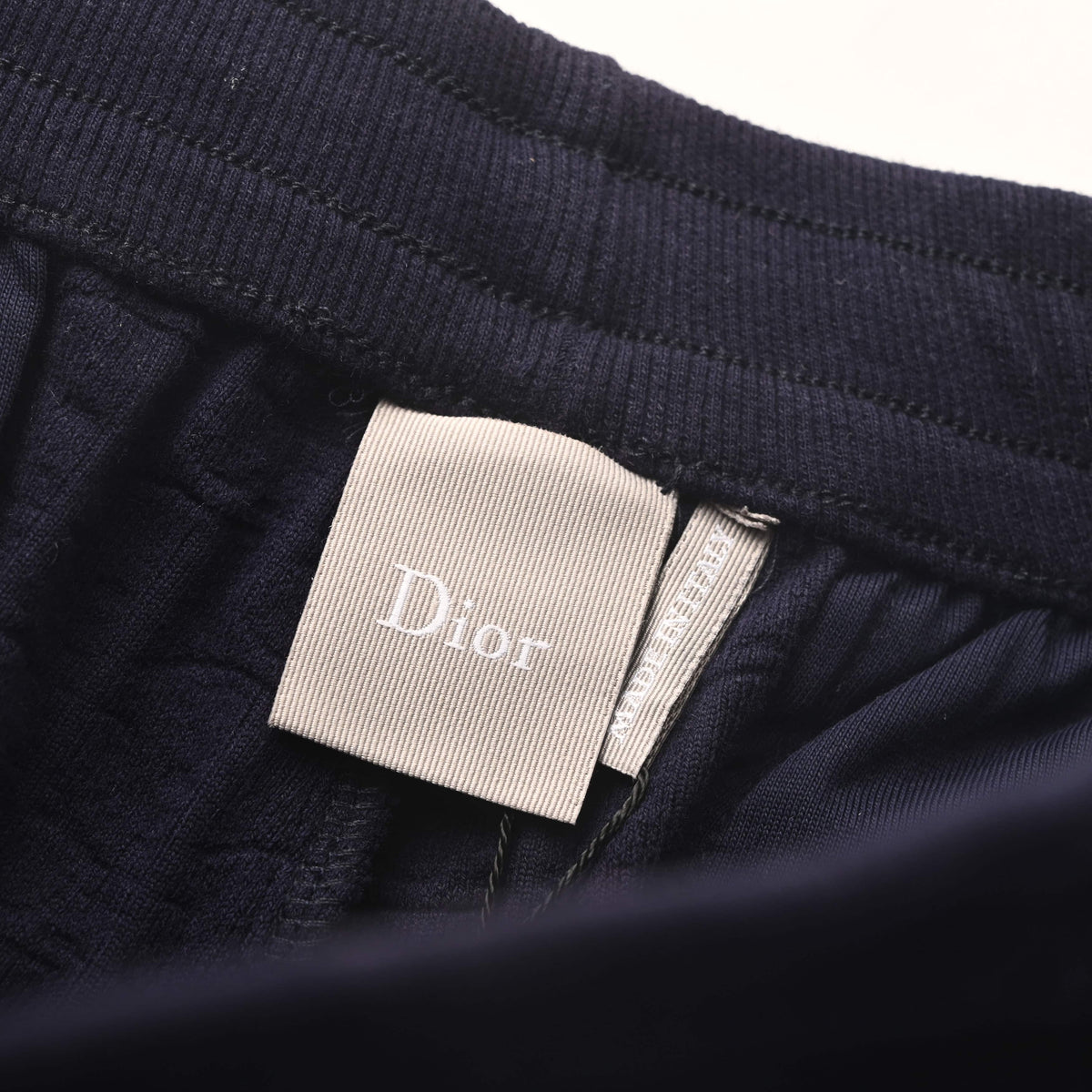 Christian Dior CD Terry Cloth Jacquard Shorts, Flocked Detail Casual Loungewear Style