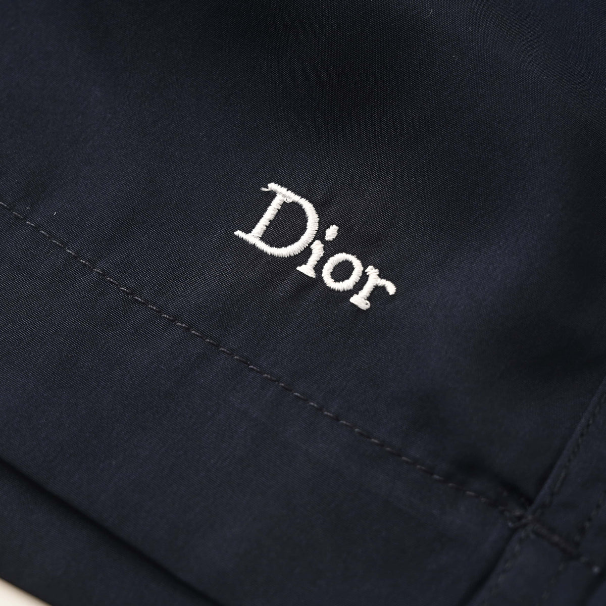 Christian Dior Small Lettering Embroidered Shorts, Minimal Logo Detail Casual Summer Style
