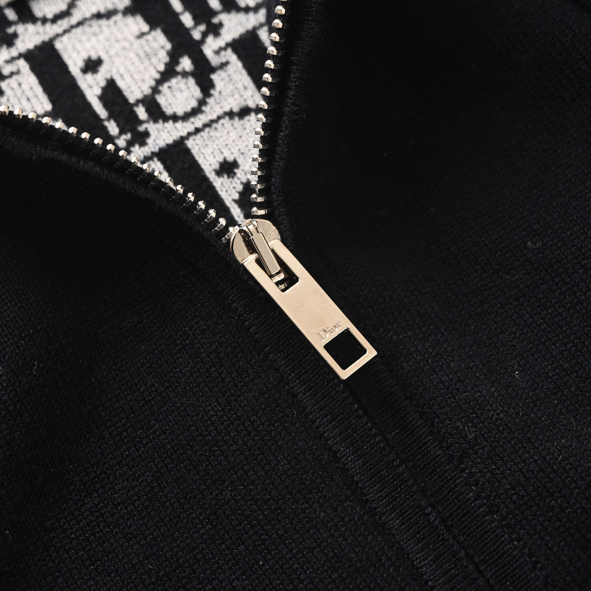 Christian Dior Jacquard-Lined Hooded Sweatshirt Jacket, Blended Fabric Hoodie for Casual Layering
