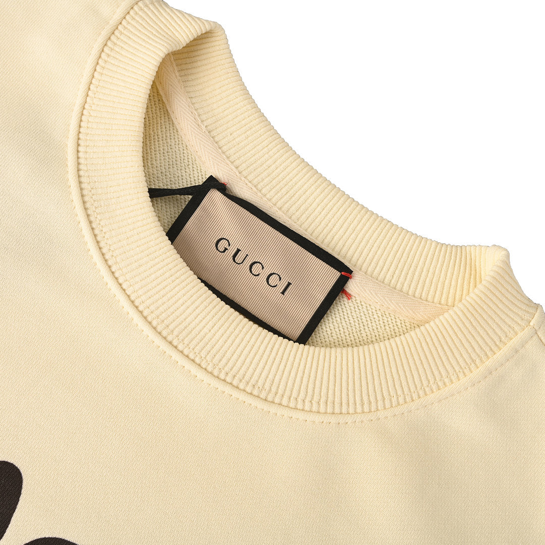 GUCCI Cream Two Cats and Cupcake Cotton Sweatshirt