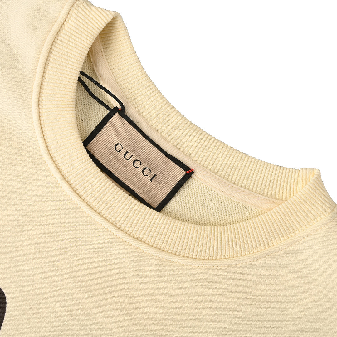 GUCCI Cream Green Dog and Rider Cotton Sweatshirt