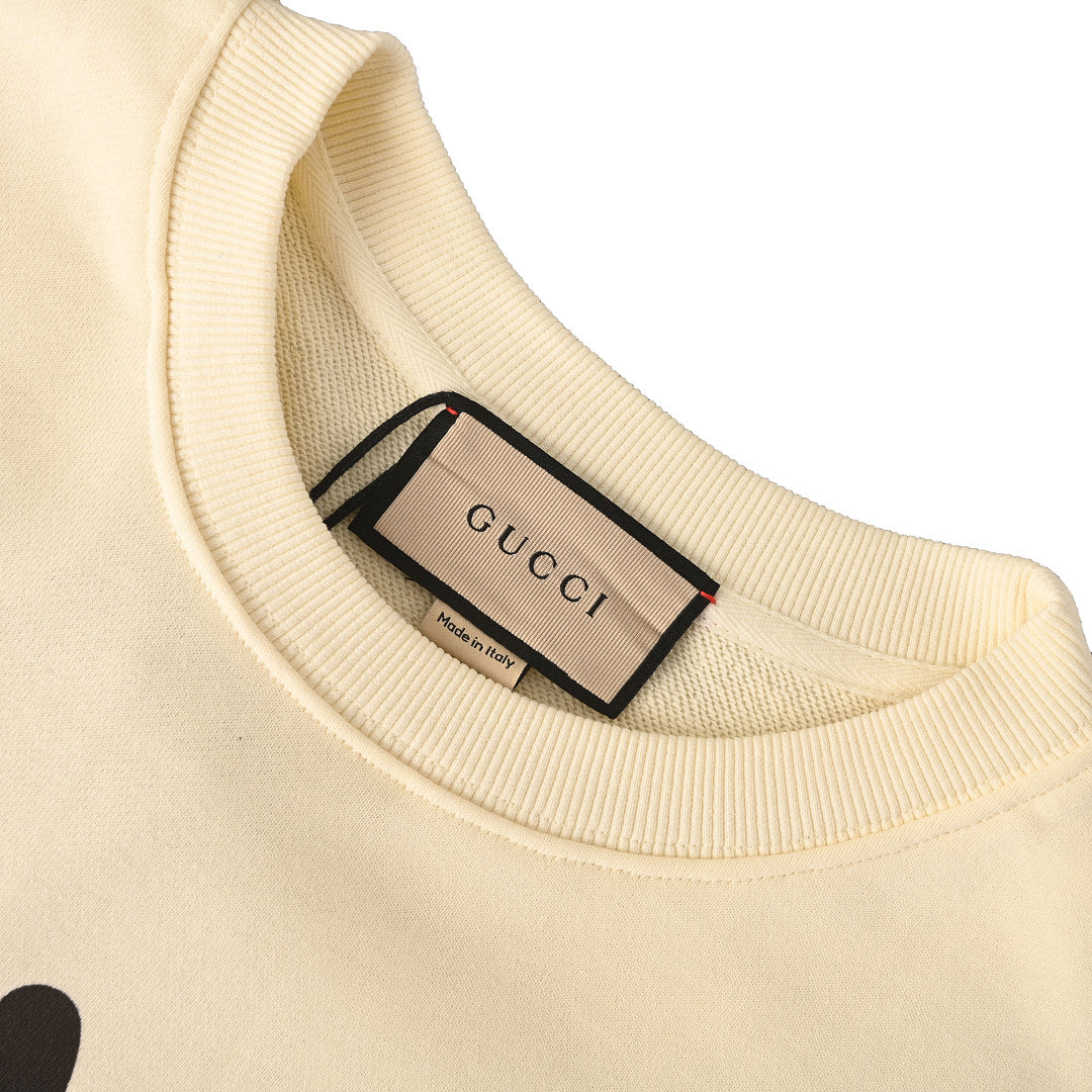 GUCCI Cream Red Dog and Bow Cotton Sweatshirt
