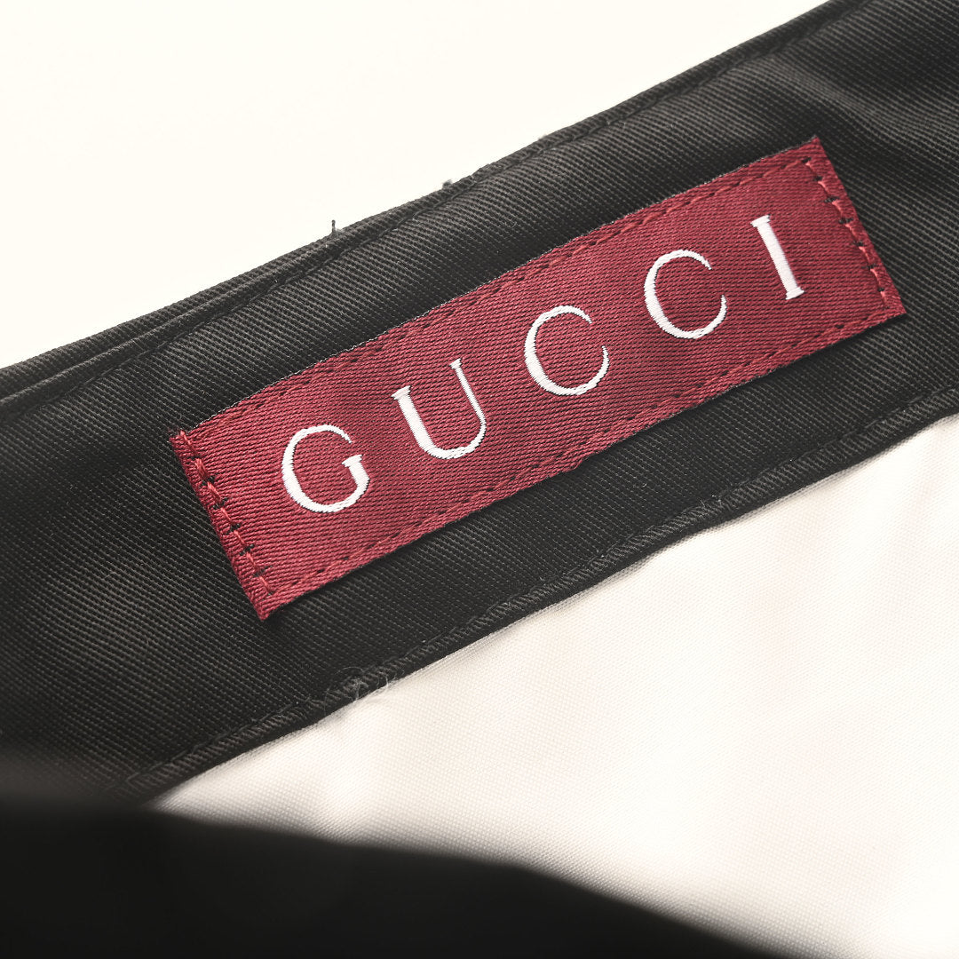 GUCCI Black Cotton Twill Straight-Leg Pants