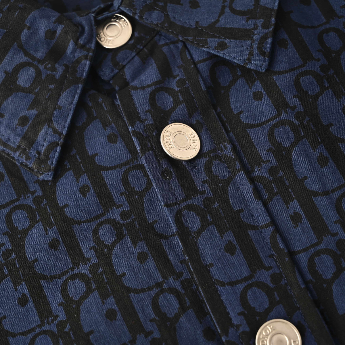 Christian Dior Monogram Denim Overshirt, All-Over Pattern Jean Shirt Jacket for Layered Casual Looks