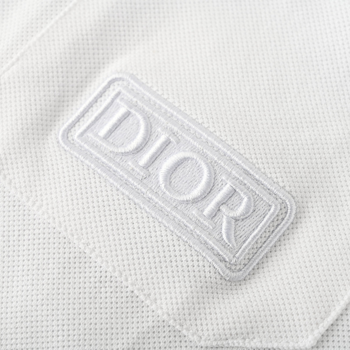 Christian Dior Square-Label Pocket Polo Shirt, CD Lettering Embroidery Short Sleeve Smart Casual Top