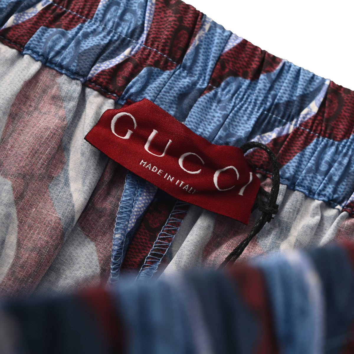 Gucci Blue GG Wave Stripe Elastic-Waist Shorts