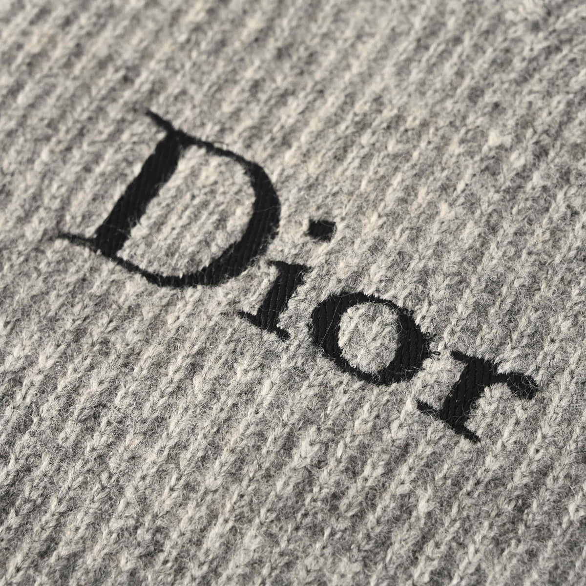 Christian Dior Lettering Embroidered Wool Knit Sweater, Casual Knitwear for Layered Outfits