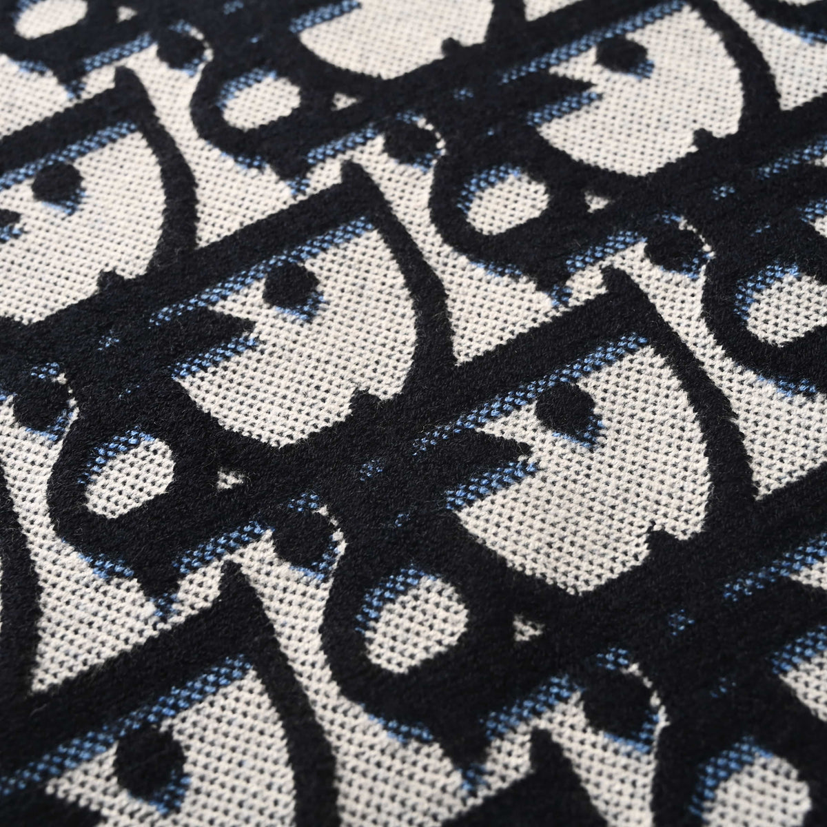 Christian Dior Cotton Wool Blend Jacquard Sweater, All-Over Pattern Knitwear for Smart Casual Outfits