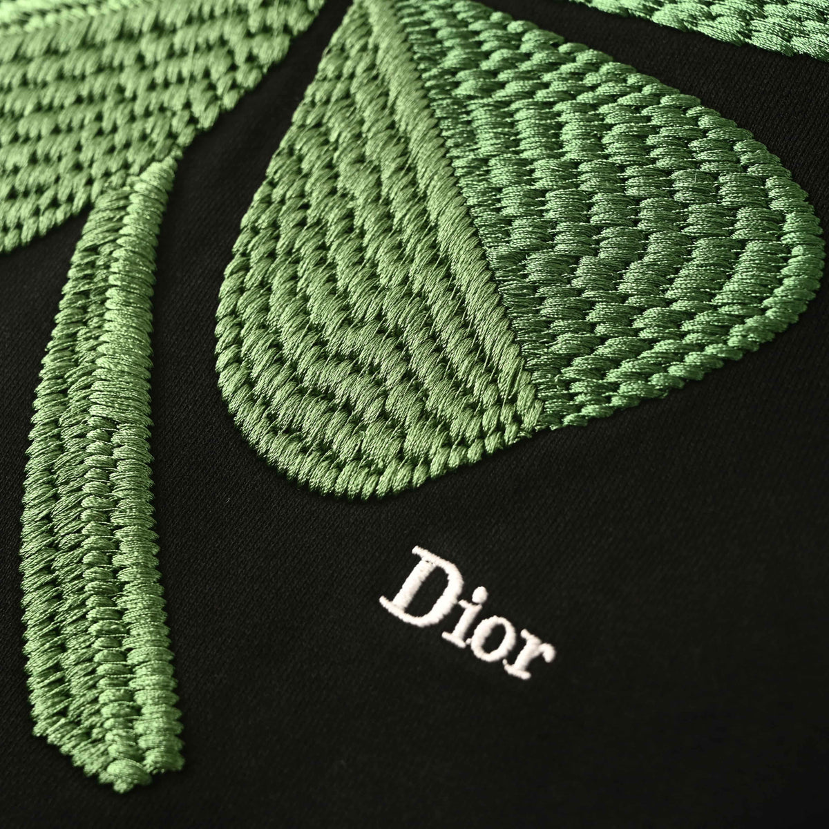 Christian Dior Clover Motif Crewneck Sweatshirt with Four-Leaf Embroidery and Pullover Design