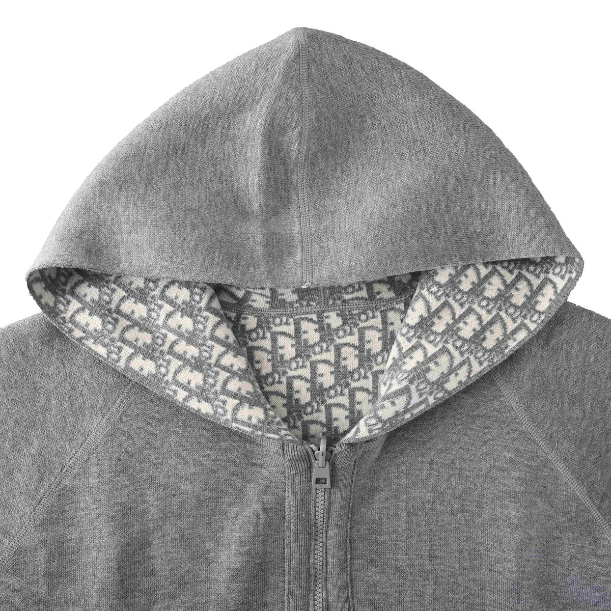 Christian Dior Back Lettering Cashmere Knit Jacket, Reversible Oblique Monogram Jacquard Layering Style