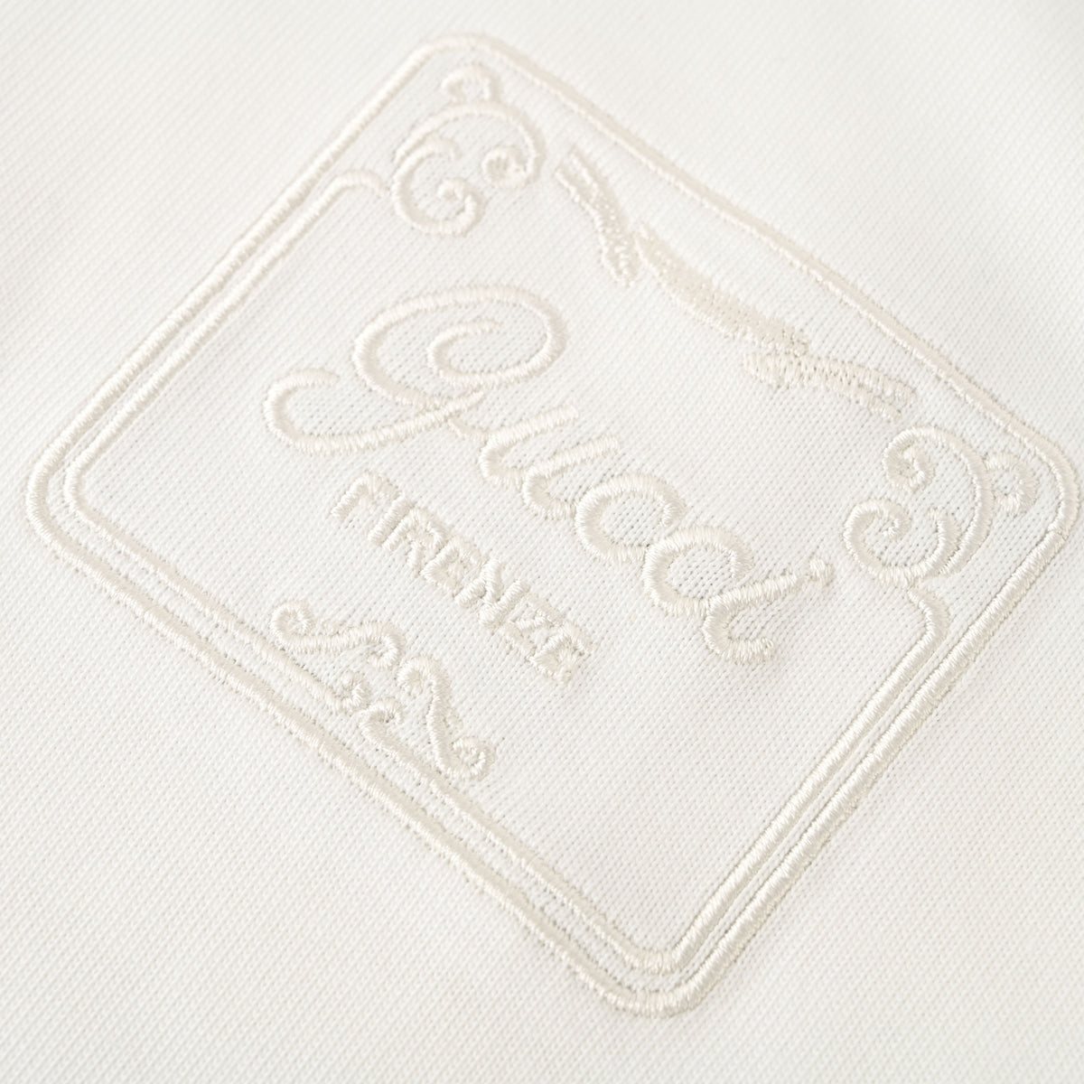 Gucci White Firenze Tonal Logo Embroidered Long-Sleeve T-Shirt