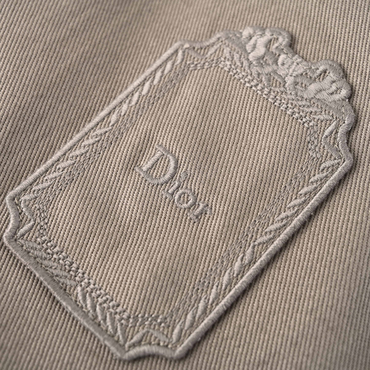 Christian Dior Gabardine Jacket with Embroidered Square Label for Smart Casual Outfits