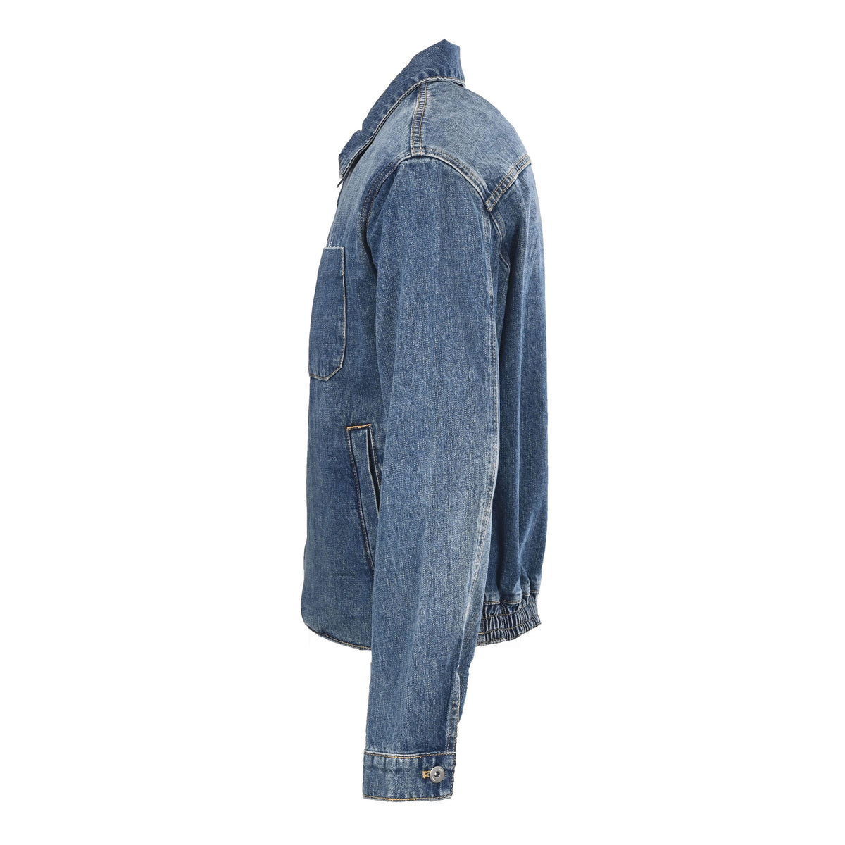 Christian Dior Embroidered Pocket Denim Jacket, Zip-Up Jean Outerwear for Casual Streetwear