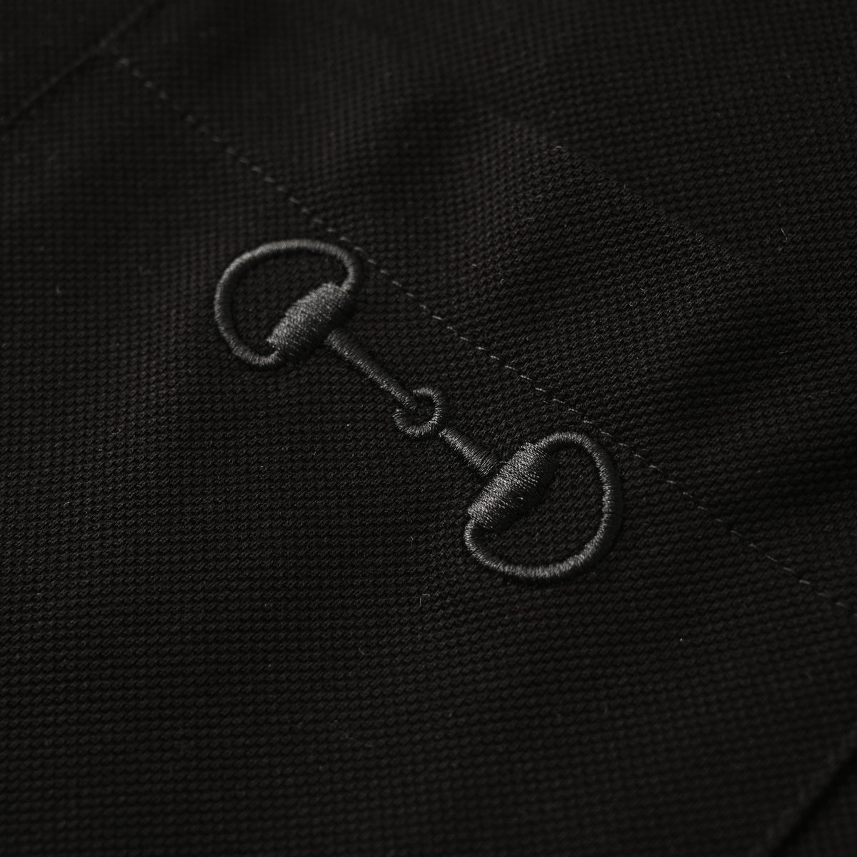 Gucci Black Cotton Piqué Horsebit Embroidered Pocket T-Shirt