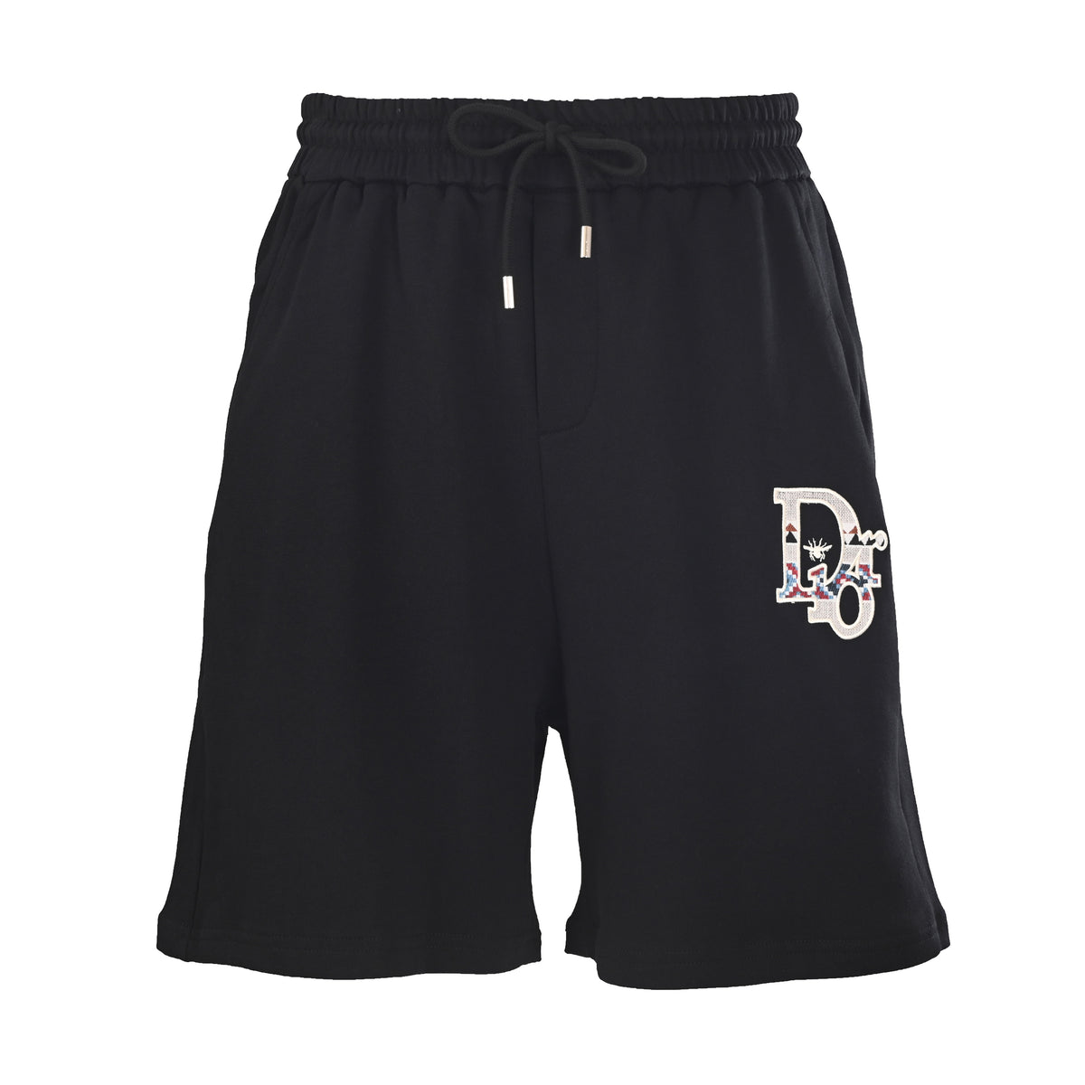 Christian Dior Bee Emblem Embroidered Shorts, Logo Detail Casual Summer Streetwear Style