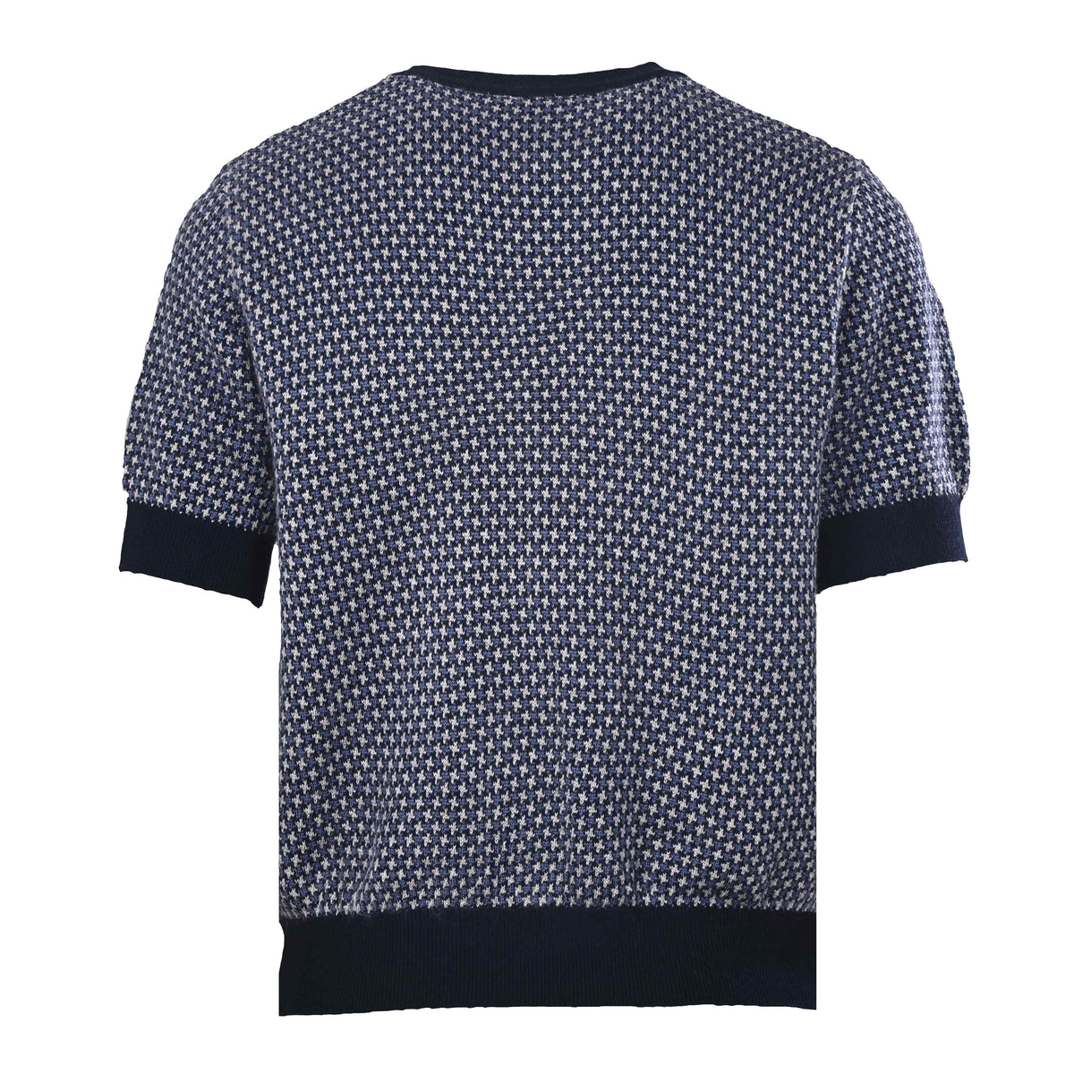 Christian Dior Jacquard Knit Short-Sleeve T-Shirt with Embroidered Details for Smart Casual Layering