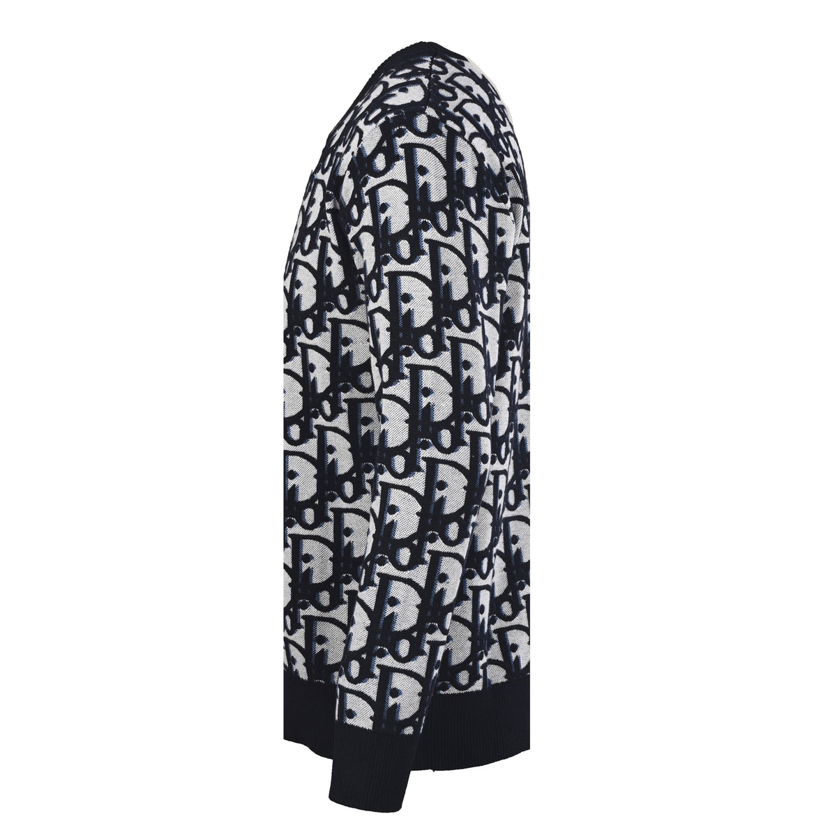 Christian Dior Cotton Wool Blend Jacquard Sweater, All-Over Pattern Knitwear for Smart Casual Outfits