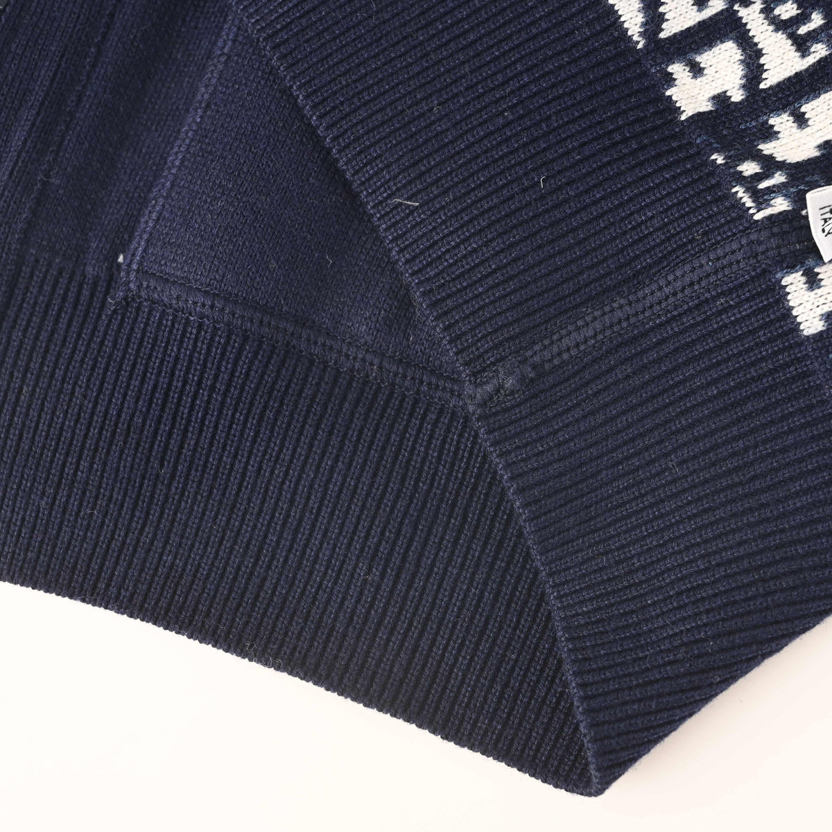 Christian Dior Oblique Reversible Cashmere Knit Jacket, Monogram Jacquard Outerwear with Back Lettering