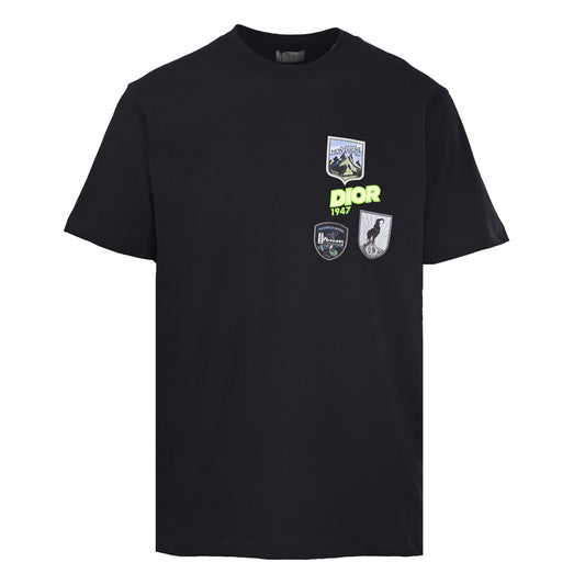Christian Dior CD Mountain Multicolor Patch Statement T-Shirt | Short-Sleeve Streetwear Tee