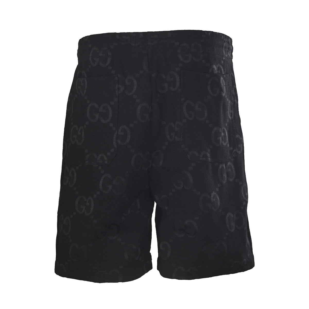 Gucci Black Jumbo GG Jacquard Drawstring Shorts