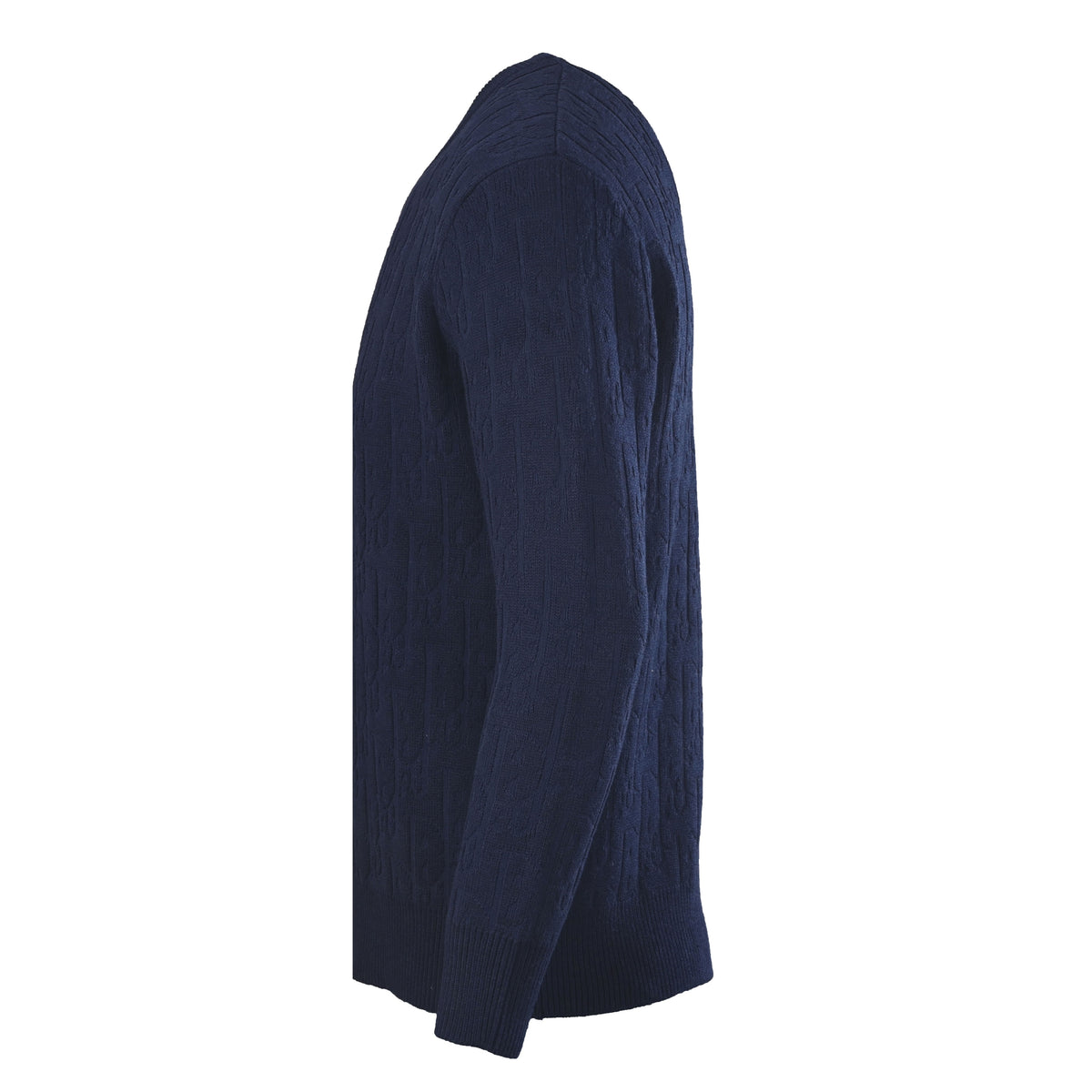 Christian Dior Raised Jacquard Crewneck Sweater with All-Over Pattern and Textured Knit Design