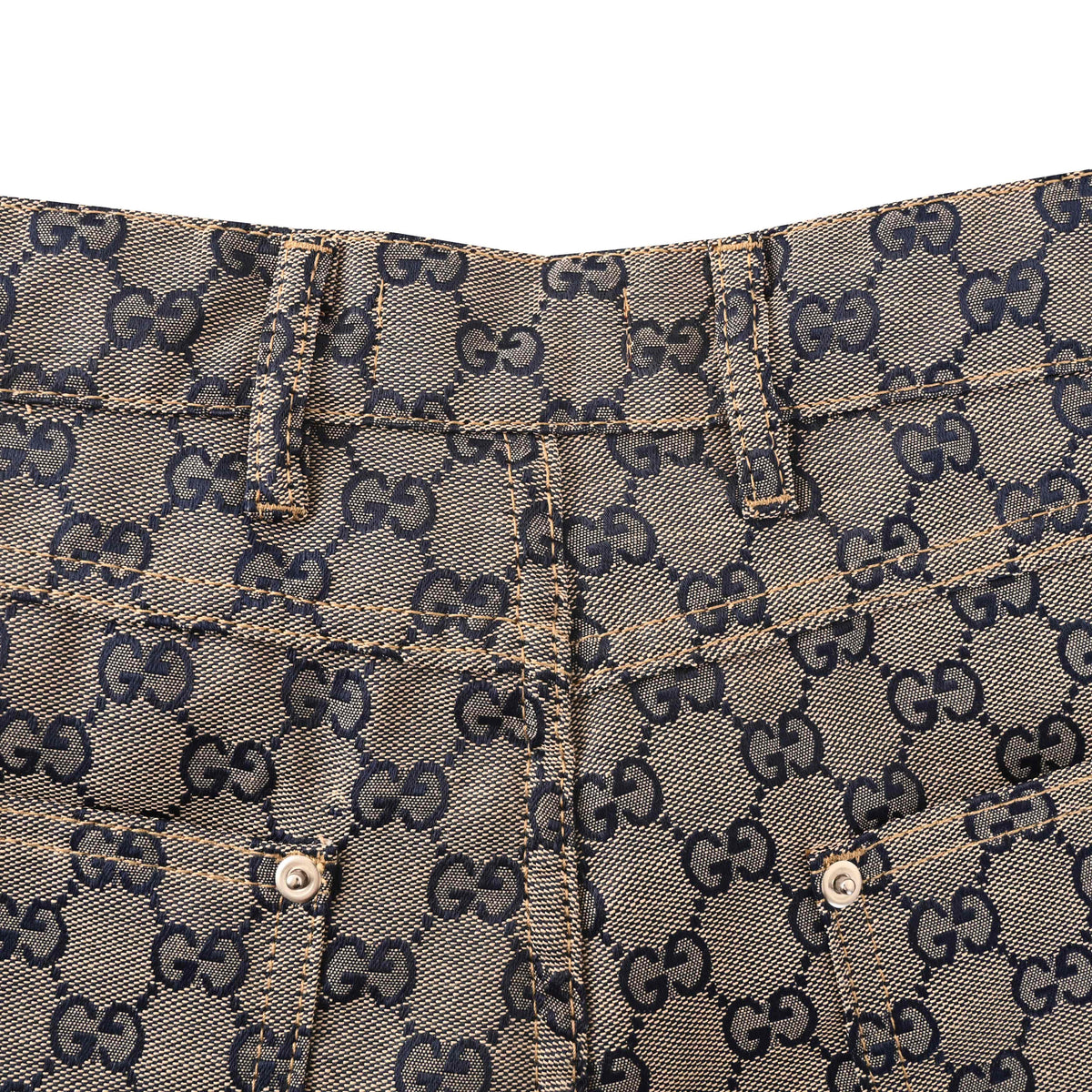 Gucci Grey GG Jacquard Relaxed-Fit Carpenter Denim Shorts