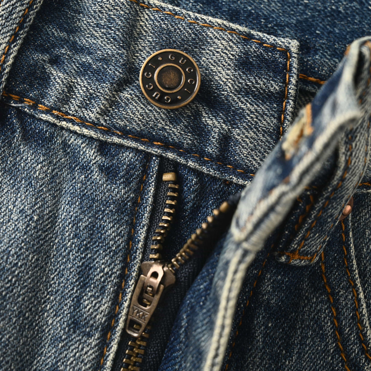 Gucci 1921 Distressed Washed Denim Jeans