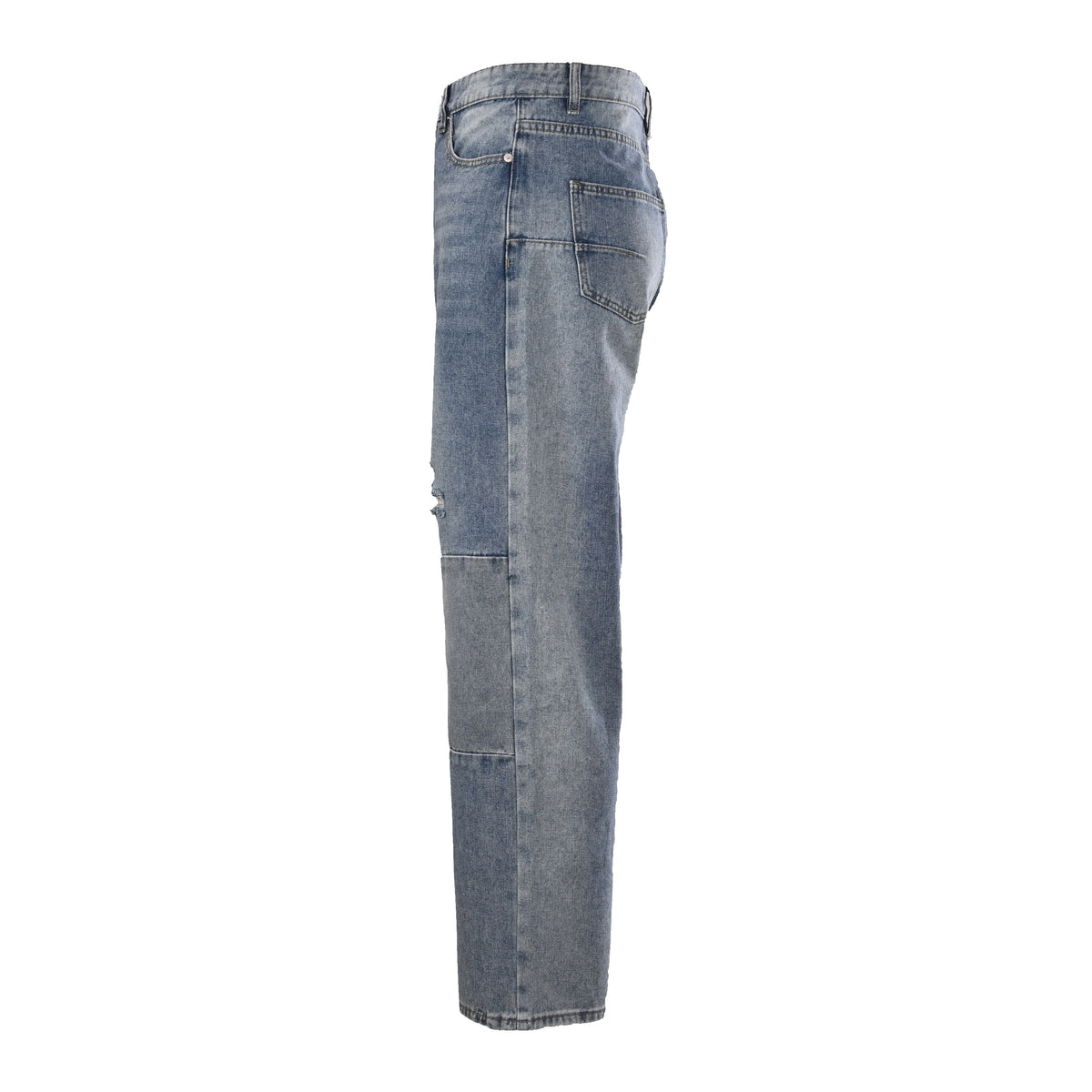 Christian Dior Vintage-Effect Paneled Wide-Leg Jeans with Full-Length Denim Streetwear Silhouette