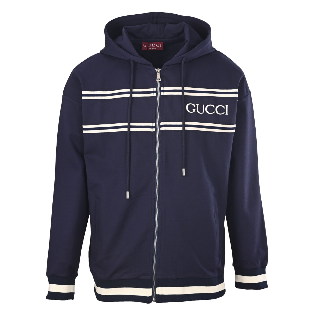Gucci Unisex Lightweight Zip-Up Jacket with Webbing Detail