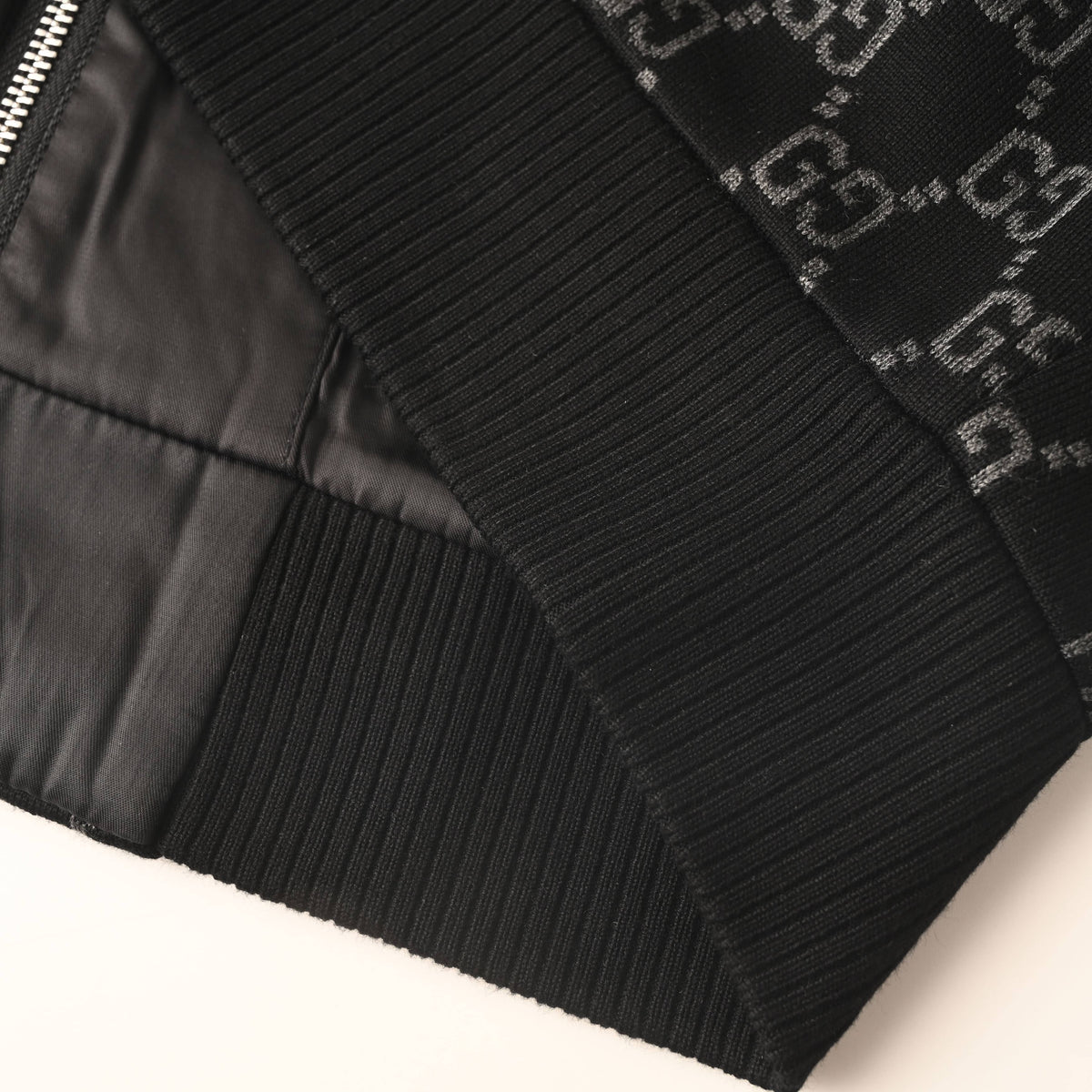 Gucci GG Monogram Jacquard Knit Bomber Jacket