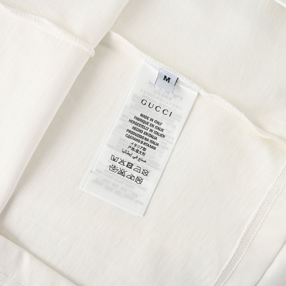 Gucci White Knight Crest GG Jacquard Faux Pocket Cotton T-Shirt