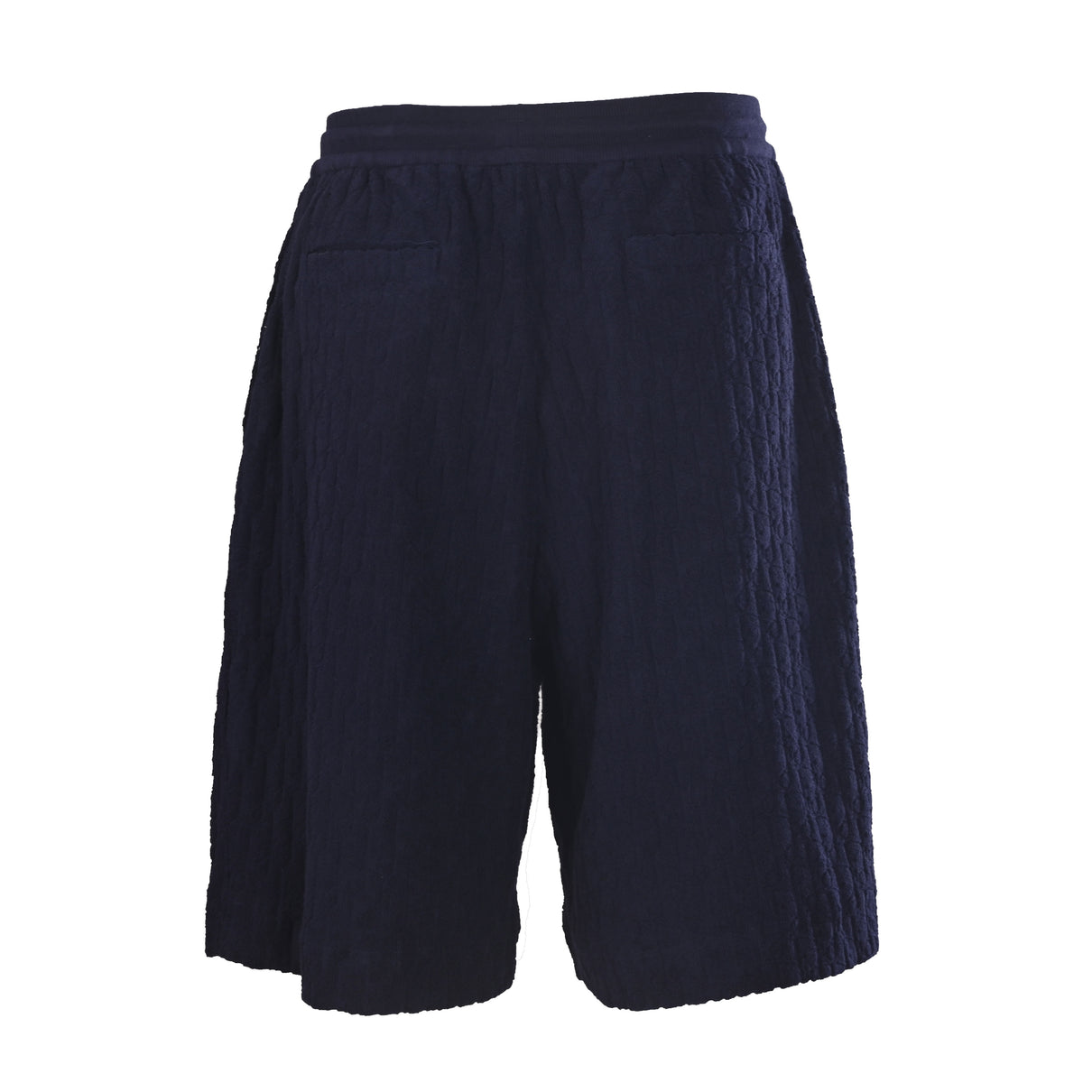 Christian Dior CD Terry Cloth Jacquard Shorts, Flocked Detail Casual Loungewear Style
