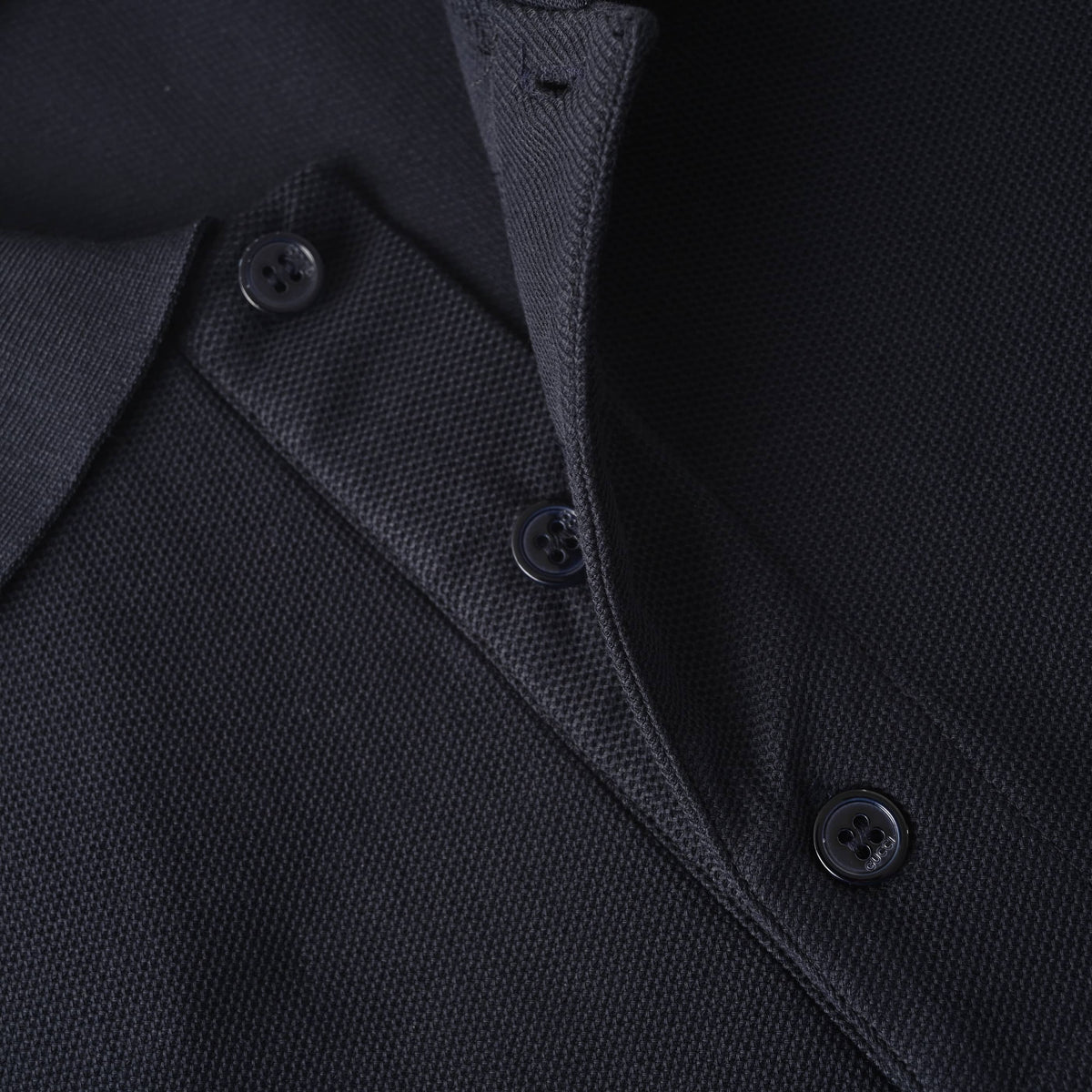 Gucci Navy Cotton Piqué Horsebit Embroidered Pocket Polo Shirt