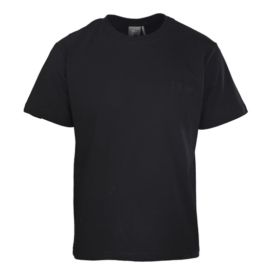 Christian Dior Embroidered Short-Sleeve T-Shirt with Plain Fabric and Casual Streetwear Styling
