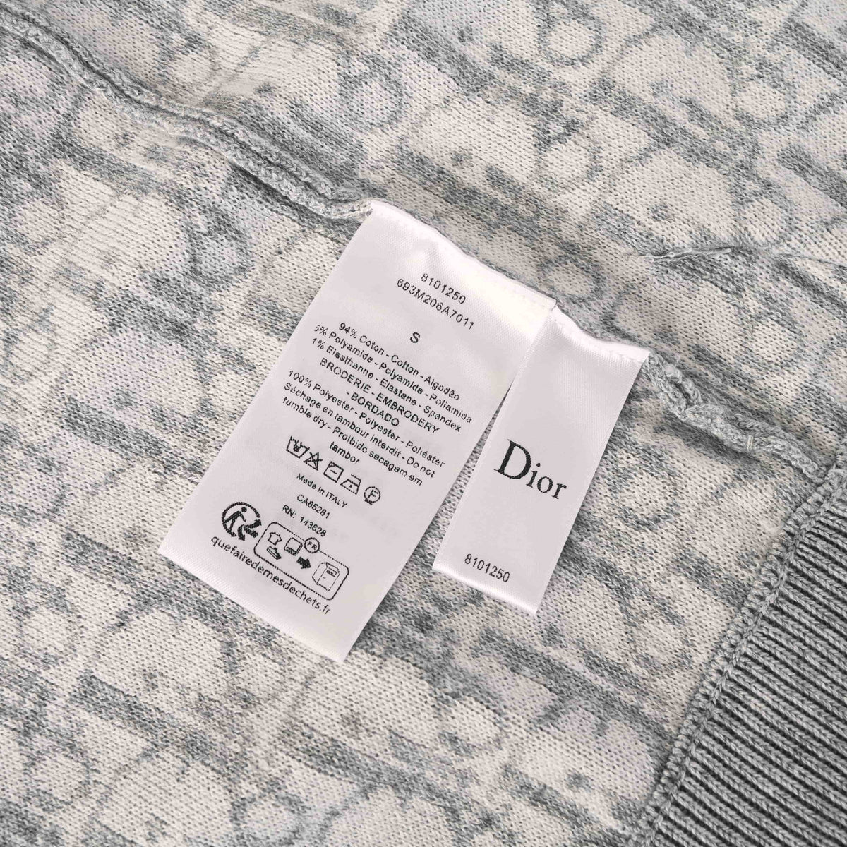 Christian Dior Blended Fabric Hooded Sweatshirt Jacket with Jacquard Interior, Casual Streetwear Hoodie