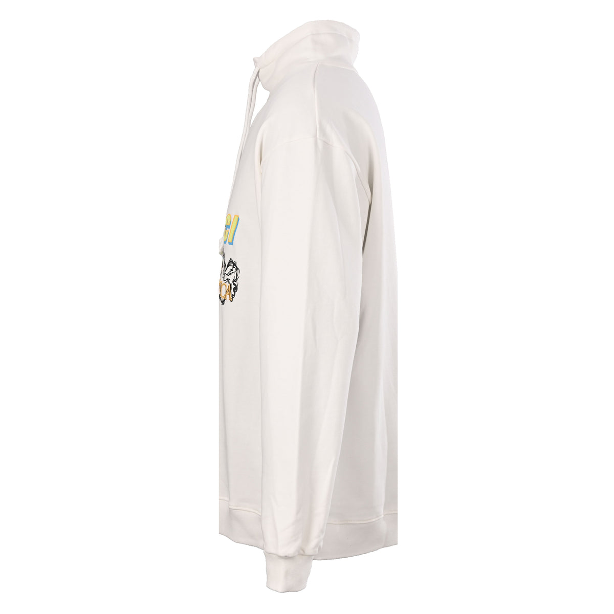 Gucci White Wave Graphic Embroidered Logo Cotton Hoodie