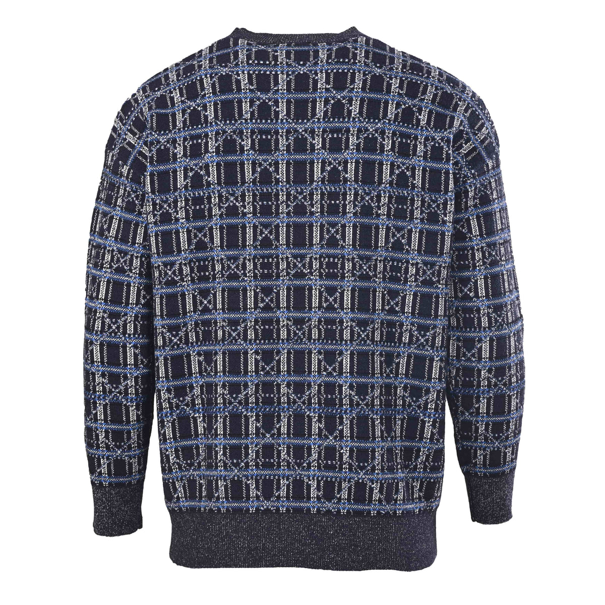 Christian Dior Starry Check Knit Sweater with Embroidered Detail and Crewneck Pullover Style