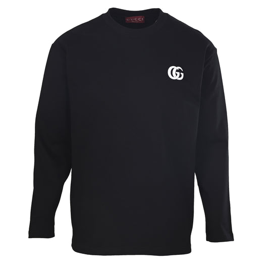 Gucci Unisex Embroidered Interlocking G Long-Sleeve T-Shirt
