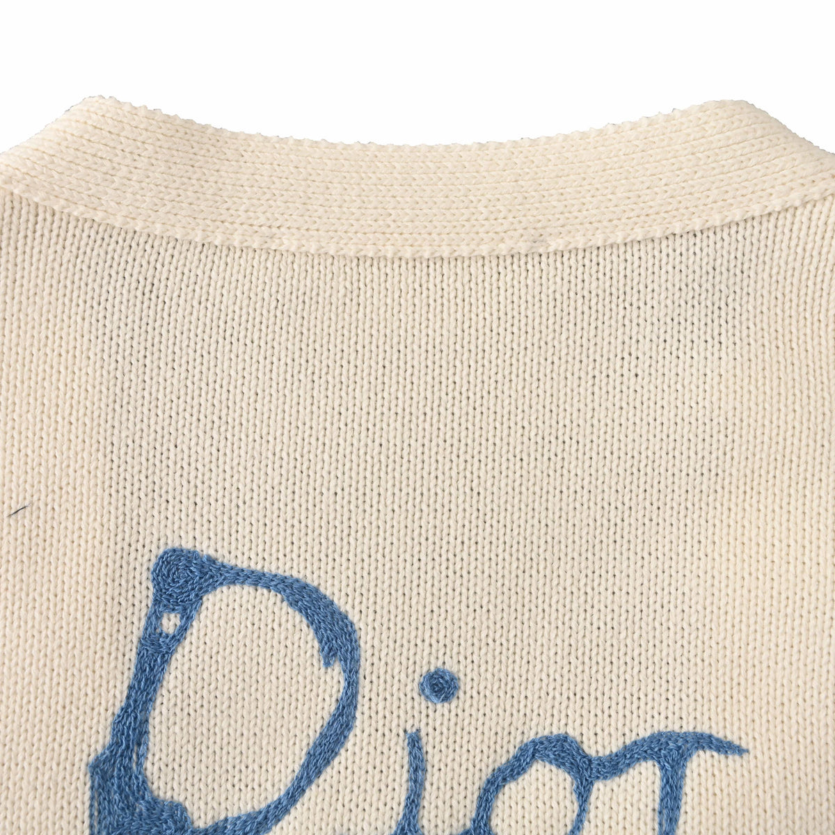 Christian Dior Letter Jacquard Knit Cardigan for Smart Casual Layering and Everyday Outfits