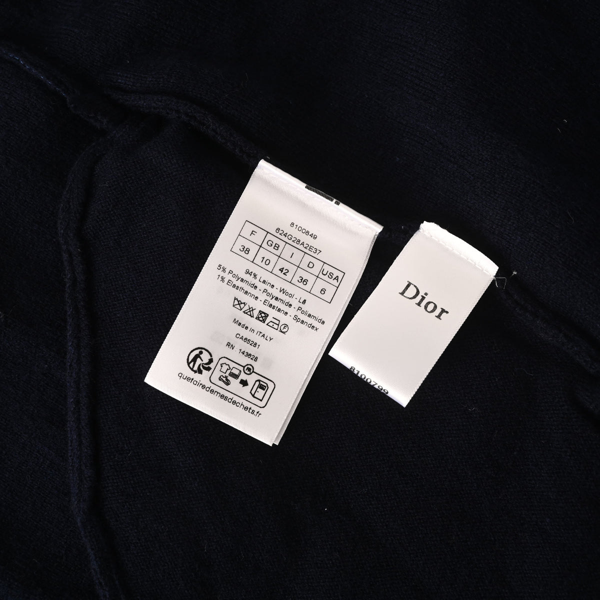 Christian Dior Zip-Up Knit Hooded Jacket with All-Over Jacquard Pattern