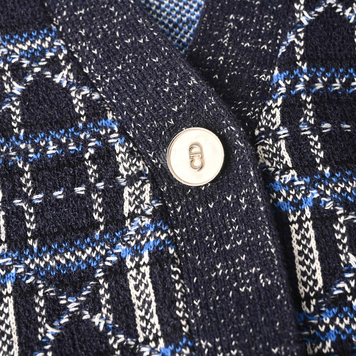 Christian Dior Starry Check Knit Cardigan, Patterned Sweater Jacket for Layered Outfits