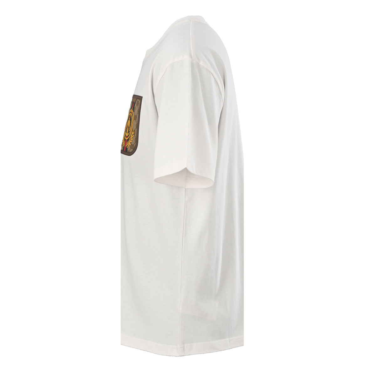 Gucci White Knight Crest GG Jacquard Faux Pocket Cotton T-Shirt