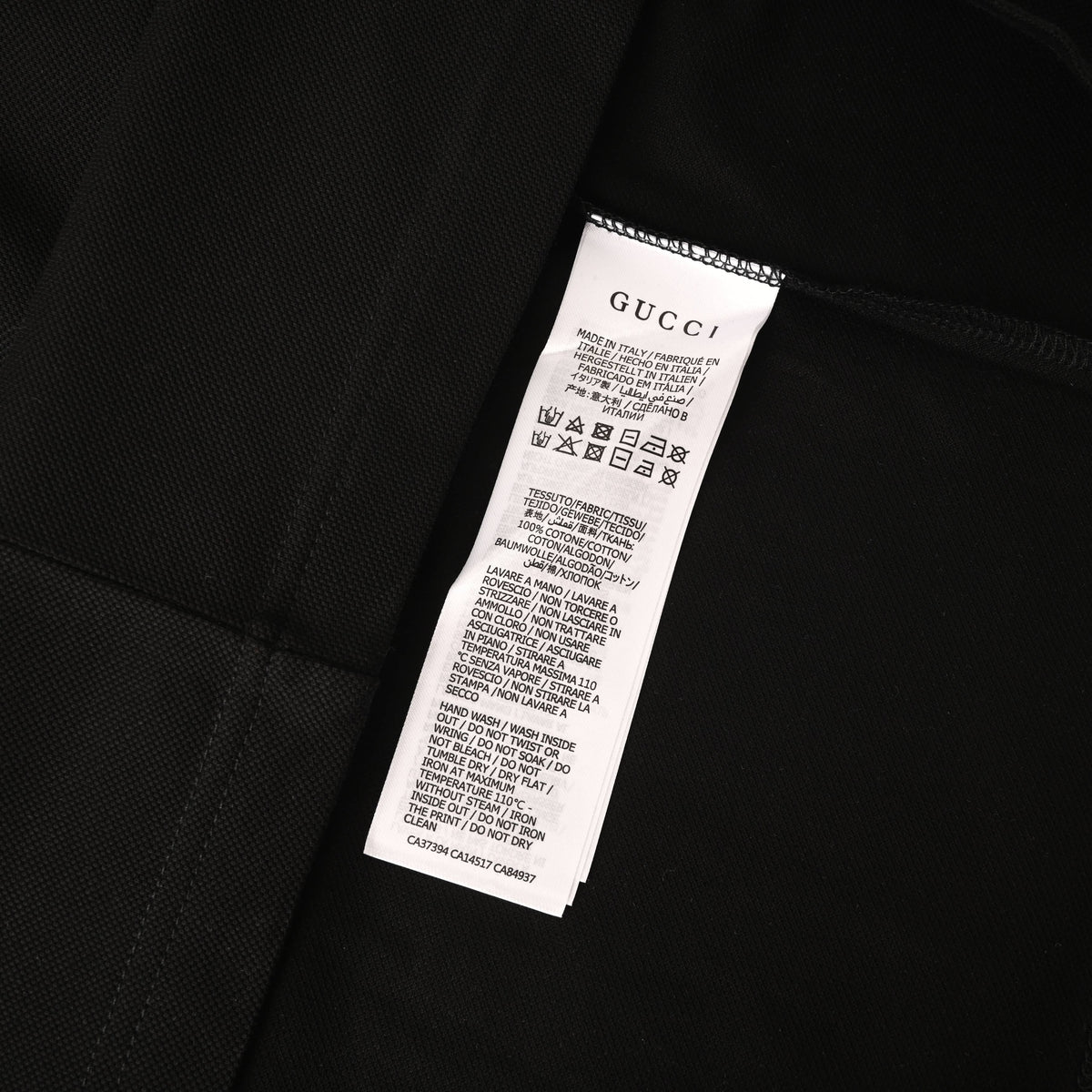 Gucci Black Cotton Piqué Horsebit Embroidered Pocket T-Shirt