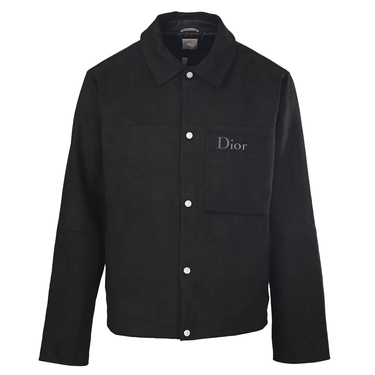Christian Dior Jacket with Suede Sheepskin Collar and Embossed Lettering Pocket Detail