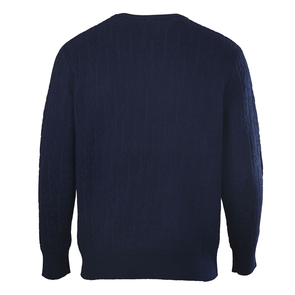 Christian Dior Raised Jacquard Crewneck Sweater with All-Over Pattern and Textured Knit Design