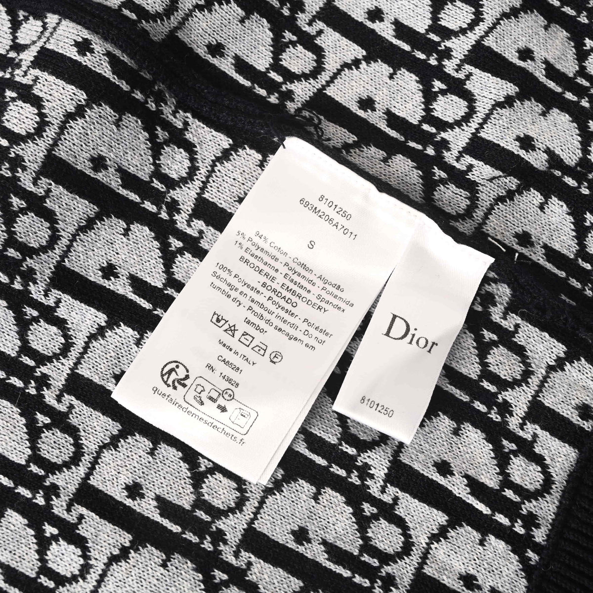 Christian Dior Jacquard-Lined Hooded Sweatshirt Jacket, Blended Fabric Hoodie for Casual Layering