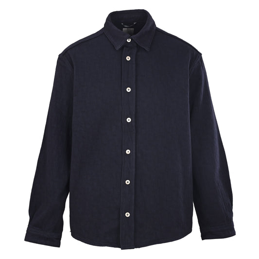 Christian Dior Long-Sleeve Denim Shirt with Subtle All-Over Pattern for Casual Streetwear